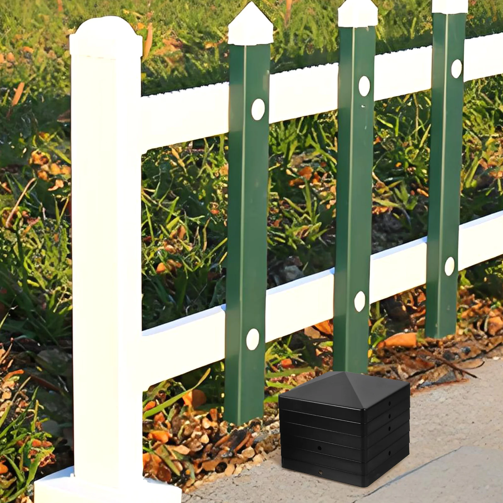 12pcs Plastic Fence Post Caps Smooth Edge Rust Proof Guardrail Covers For Garden Railing Outdoor Fence Column Protection 
12pcs Plastic Fence Post Caps Smooth Edge Rust Proof Guardrail Covers For Garden Railing Outdoor Fence Column Protection