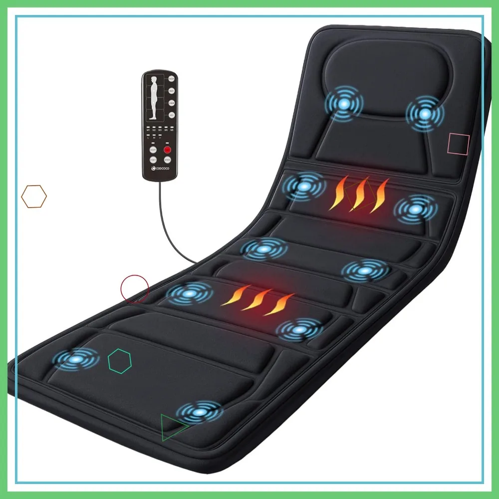 Full Body Massage Mat with Heat, 10 Vibrating Motors Back Massage Pad for Bed Chair Sofa, Gifts for Mom Dad Men Women
Full Body Massage Mat with Heat, 10 Vibrating Motors Back Massage Pad for Bed Chair Sofa, Gifts for Mom Dad Men Women