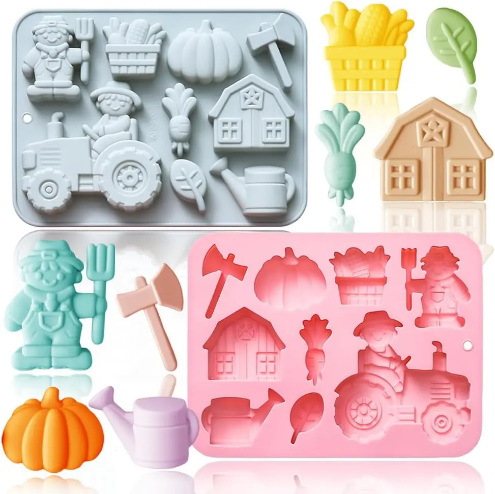 Mirosie Farm Theme Silicone Molds 9 Cavity Pumpkin Tractor House Ice Cube Baking Tools for Cookie Chocolate Cake Decoration
Mirosie Farm Theme Silicone Molds 9 Cavity Pumpkin Tractor House Ice Cube Baking Tools for Cookie Chocolate Cake Decoration