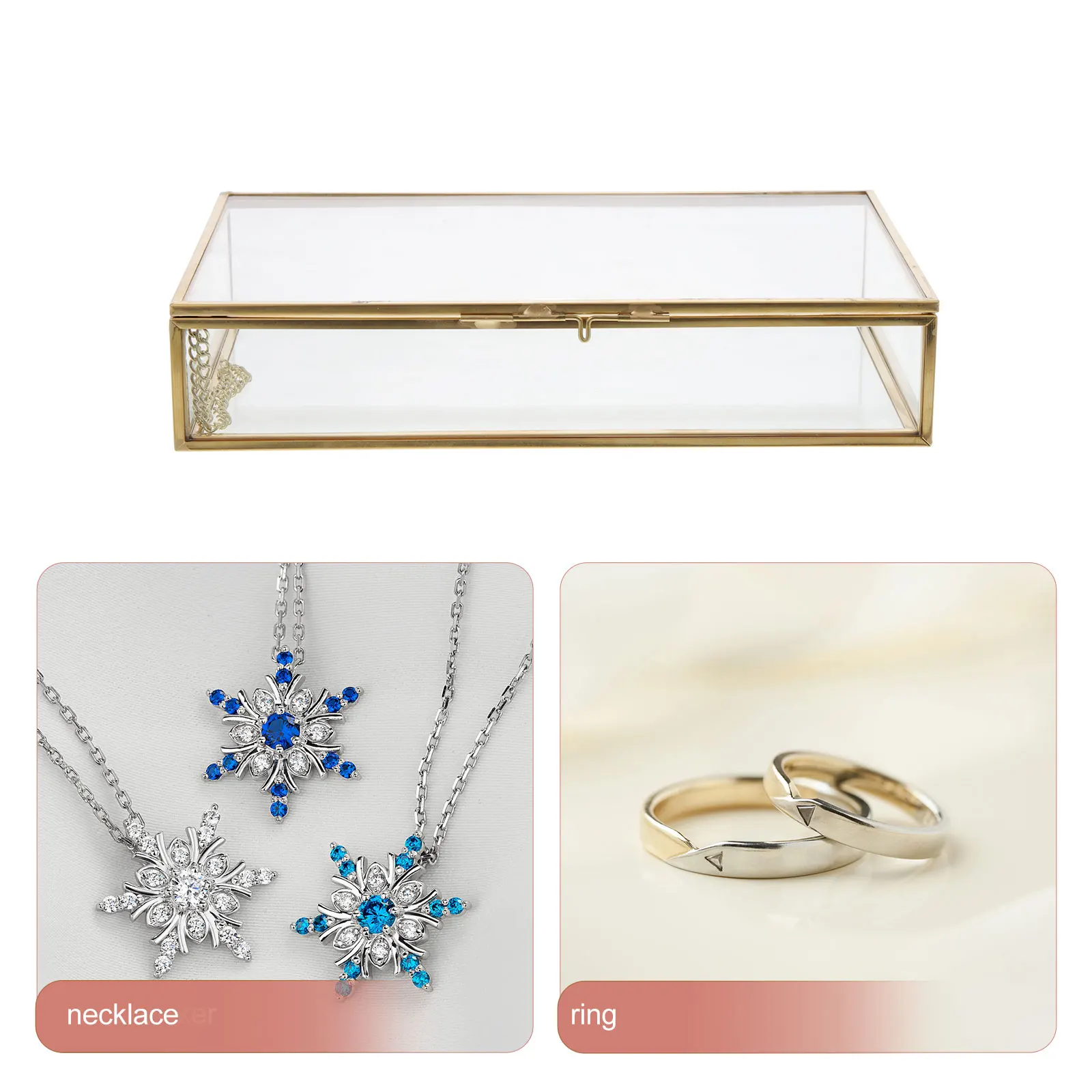 Jewelry Storage Box Vintage Decor Style Glass Case Containers Collection for Miss Desktop
Jewelry Storage Box Vintage Decor Style Glass Case Containers Collection for Miss Desktop