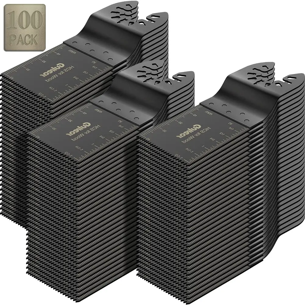 Набор из 100 универсальных осциллирующих пильных полотен для резки дерева, пластика и металла - высококачественные аксессуары для многофункциональных инструментов
Набор из 100 универсальных осциллирующих пильных полотен для резки дерева, пластика и металла - высококачественные аксессуары для многофункциональных инструментов