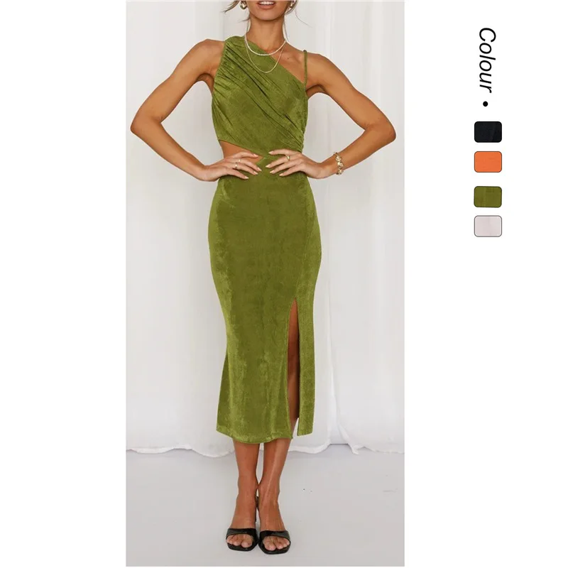 2026 Spring/summer New Single Shoulder Strap Solid Color Stretch Knit Mid-length Dress 8548 Wedding Dress Lace Elegant Robe
2026 Spring/summer New Single Shoulder Strap Solid Color Stretch Knit Mid-length Dress 8548 Wedding Dress Lace Elegant Robe