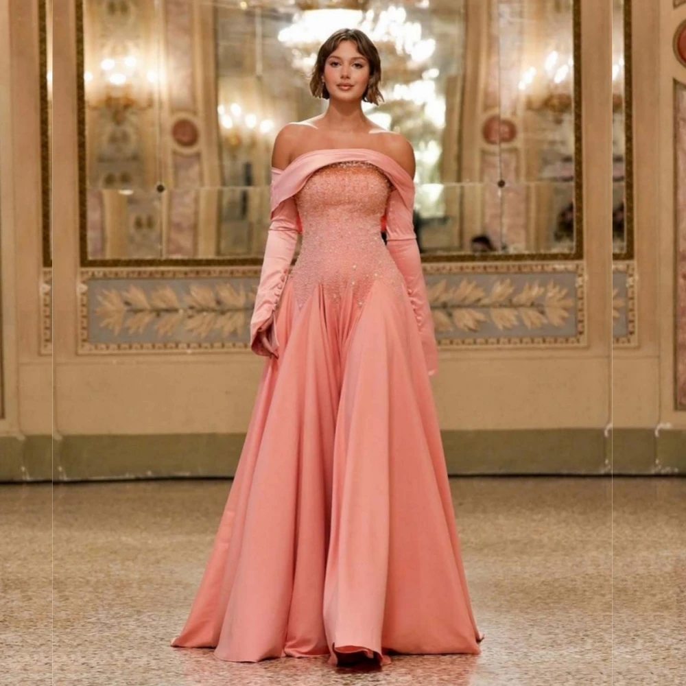 Customized Luxury Evening Dress Pleat Glitter Off-the-shoulder A-line Long Dresses Bespoke Occasion Prom Elegant Party Wedding
Customized Luxury Evening Dress Pleat Glitter Off-the-shoulder A-line Long Dresses Bespoke Occasion Prom Elegant Party Wedding