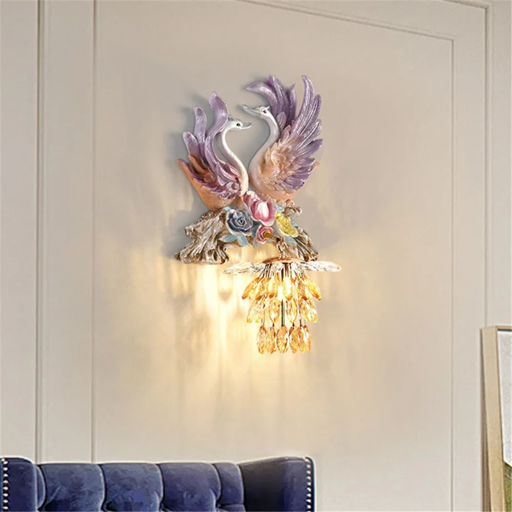 American Resin Swan Animal Decoration Led Wall Lamp Creative Living Room Sofa Aisle Stairs Loft Sconces Crystal Art Night Lights
American Resin Swan Animal Decoration Led Wall Lamp Creative Living Room Sofa Aisle Stairs Loft Sconces Crystal Art Night Lights