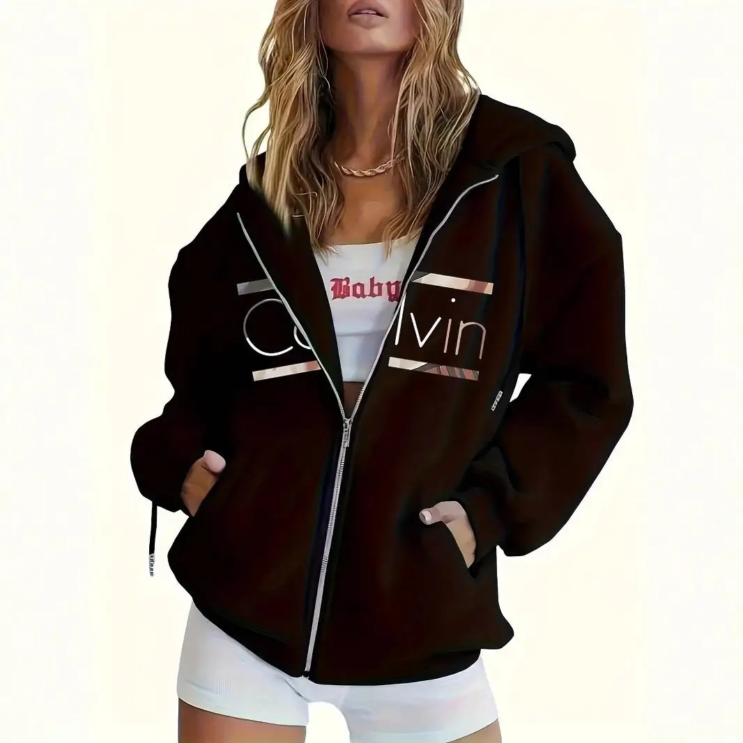 Women's Zipper Sweatshirt Long Sweater Cardigan Letter Pattern Casual Style Thickened Winter Fashion Ladies' Hoodie
Women's Zipper Sweatshirt Long Sweater Cardigan Letter Pattern Casual Style Thickened Winter Fashion Ladies' Hoodie
