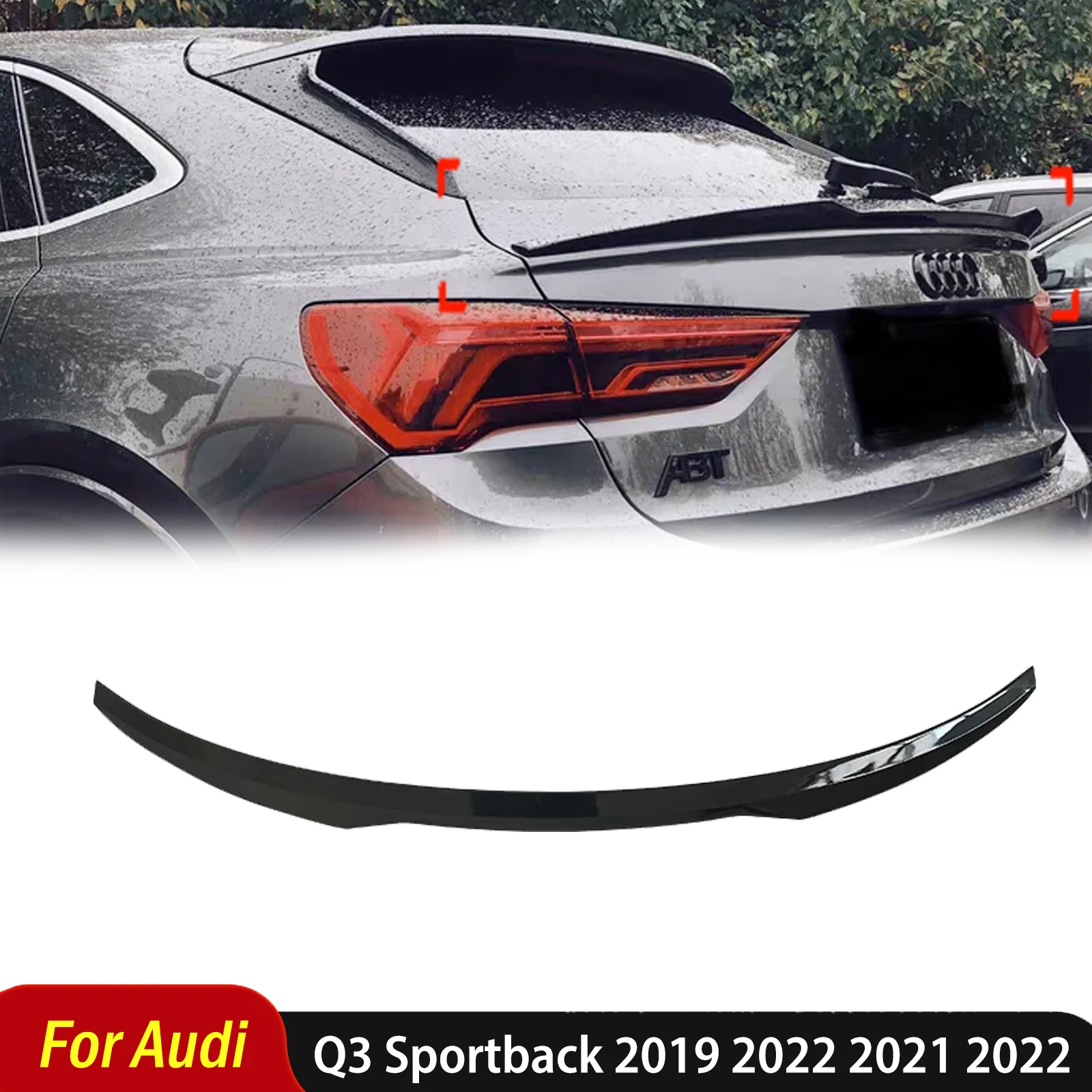 Для Audi Q3 Sportback 2019 2022 2021 2022, высококачественный задний спойлер багажника, сплиттер для губ, автоаксессуары, комплект кузова автомобиля 
Для Audi Q3 Sportback 2019 2022 2021 2022, высококачественный задний спойлер багажника, сплиттер для губ, автоаксессуары, комплект кузова автомобиля