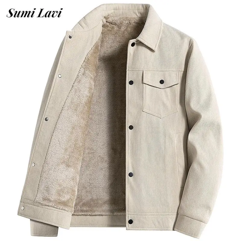 Модные вельветовые куртки, мужские осенне-зимние теплые куртки с флисовой подкладкой, пальто, мужская винтажная верхняя одежда на пуговицах с отложным воротником
Модные вельветовые куртки, мужские осенне-зимние теплые куртки с флисовой подкладкой, пальто, мужская винтажная верхняя одежда на пуговицах с отложным воротником