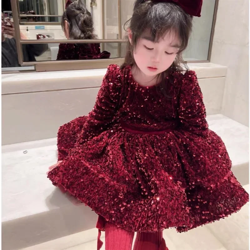 Baby Girl Sequins Dress Long Sleeve Infant Toddler Teen Child Vestido Party Birthday Christmas New Year Baby Clothes 1-14Y
Baby Girl Sequins Dress Long Sleeve Infant Toddler Teen Child Vestido Party Birthday Christmas New Year Baby Clothes 1-14Y