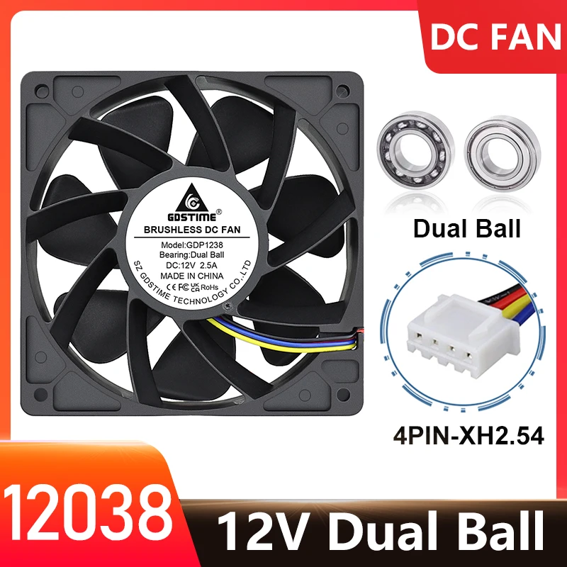 1 PCS lot Dual Ball Bearing 12V 12038 120mm x 38mm 12cm 5 inch 4P FG PWM Cooler Radiator DC Motor Cooling Fan
1 PCS lot Dual Ball Bearing 12V 12038 120mm x 38mm 12cm 5 inch 4P FG PWM Cooler Radiator DC Motor Cooling Fan