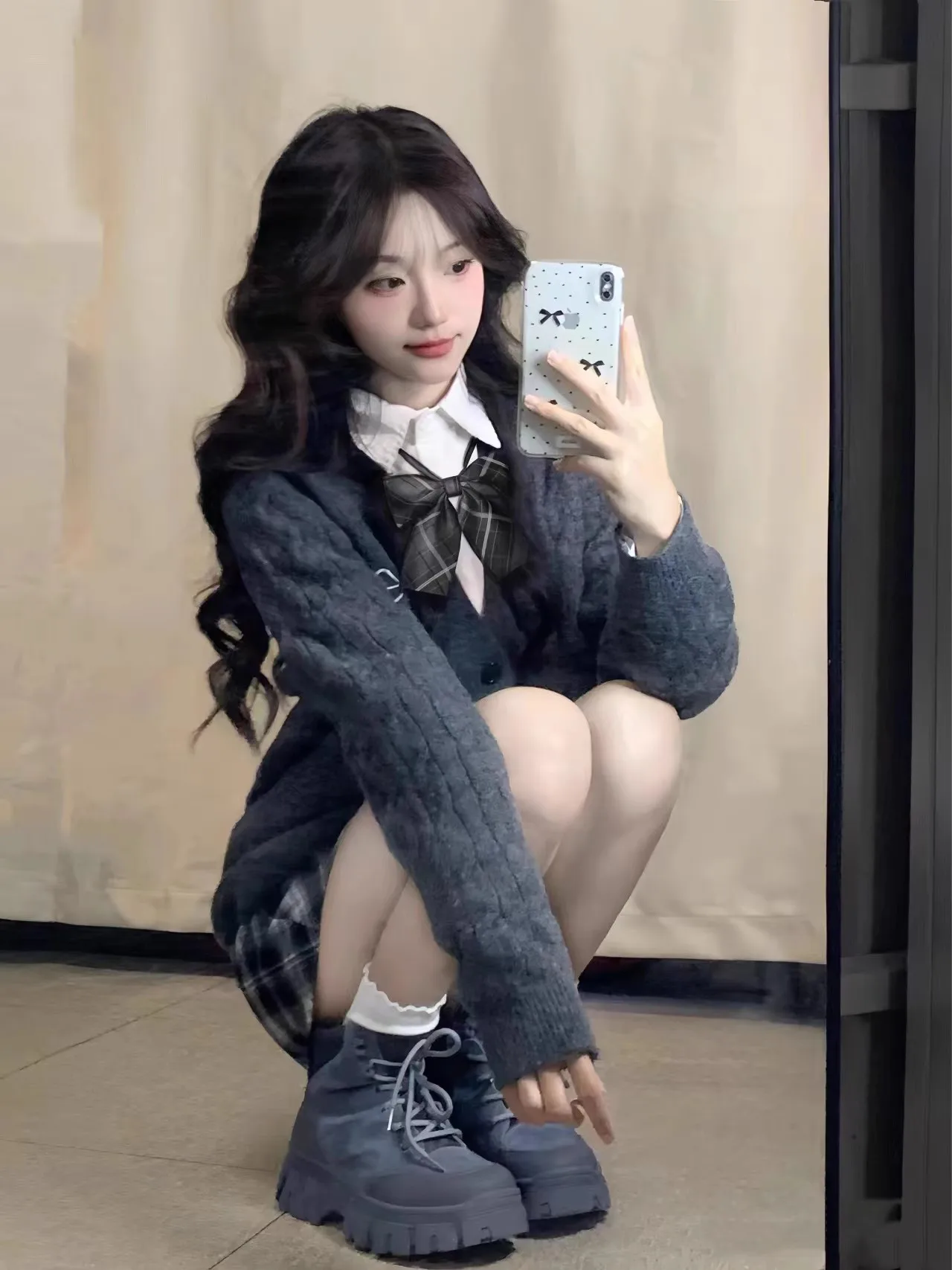 Women's Knitted Sweater Cardigan irt High Waist Plaid Skirt Tee-Piece Set Autumn Winter New Sle Korean College Sle
Women's Knitted Sweater Cardigan irt High Waist Plaid Skirt Tee-Piece Set Autumn Winter New Sle Korean College Sle