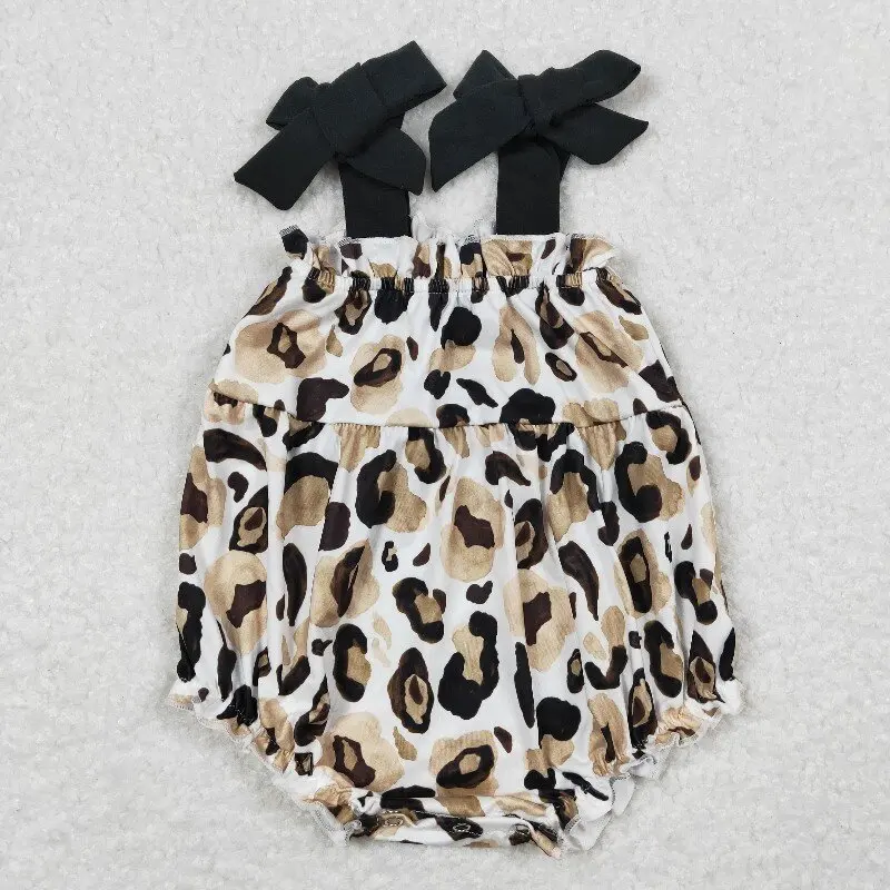 SR1198 12.5y Summer Baby girls Hot-selling girls' leopard print black halter top romper
SR1198 12.5y Summer Baby girls Hot-selling girls' leopard print black halter top romper