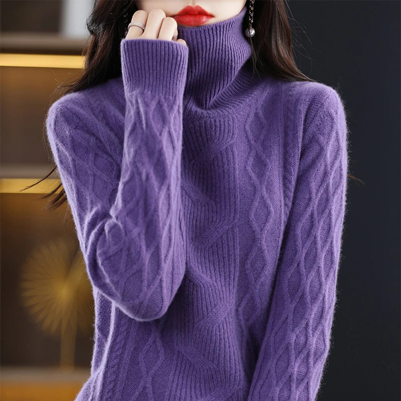 Turtleneck Cashmere Sweater Women 2023 Autumn/Winter New 100% Pure Wool Sweater Ladies Knitting Loose Large Size Pullover Female
Turtleneck Cashmere Sweater Women 2023 Autumn/Winter New 100% Pure Wool Sweater Ladies Knitting Loose Large Size Pullover Female