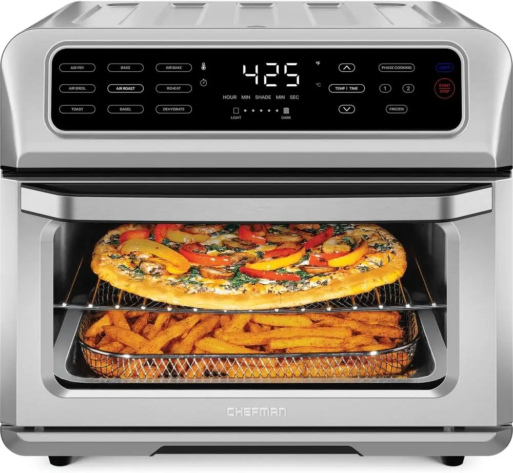 Air Fryer Toaster, Countertop Convection Bake & Broil, 9 Cooking Functions, Auto Shut-Off 60 Min Timer, Nonstick Stainless Steel
Air Fryer Toaster, Countertop Convection Bake & Broil, 9 Cooking Functions, Auto Shut-Off 60 Min Timer, Nonstick Stainless Steel