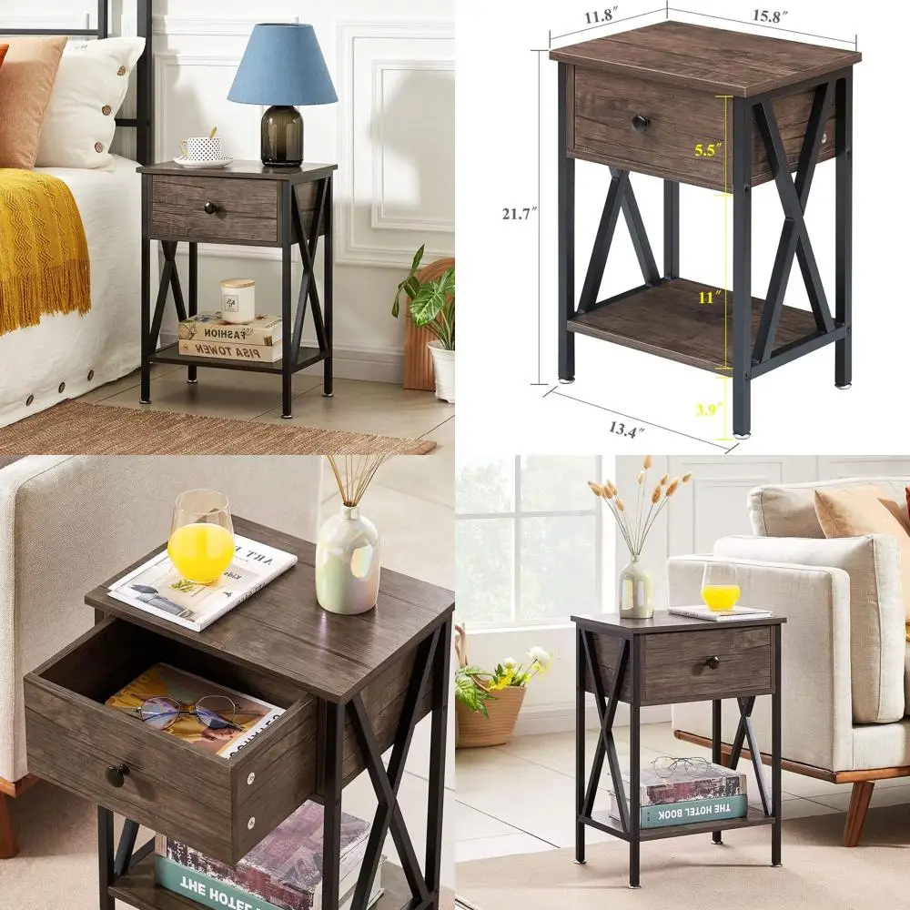 Современная металлическая прикроватная тумба с ящиком и полкой, в индустриальном стиле, для хранения вещей в спальне или гостиной
Современная металлическая прикроватная тумба с ящиком и полкой, в индустриальном стиле, для хранения вещей в спальне или гостиной