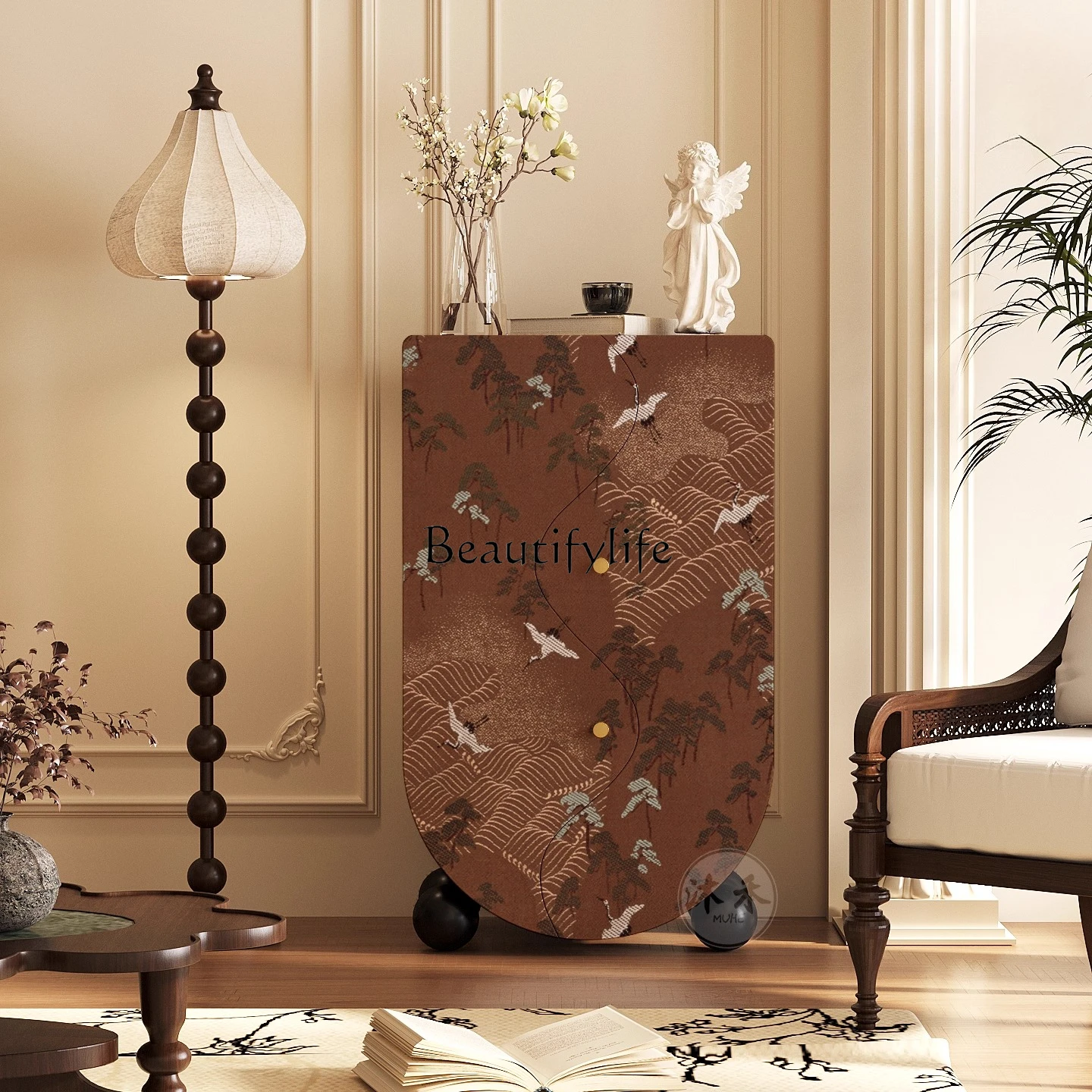 French Chinese style crane picture home living room bucket cabinet solid wood high-end bedroom storage decorative cabinet
French Chinese style crane picture home living room bucket cabinet solid wood high-end bedroom storage decorative cabinet