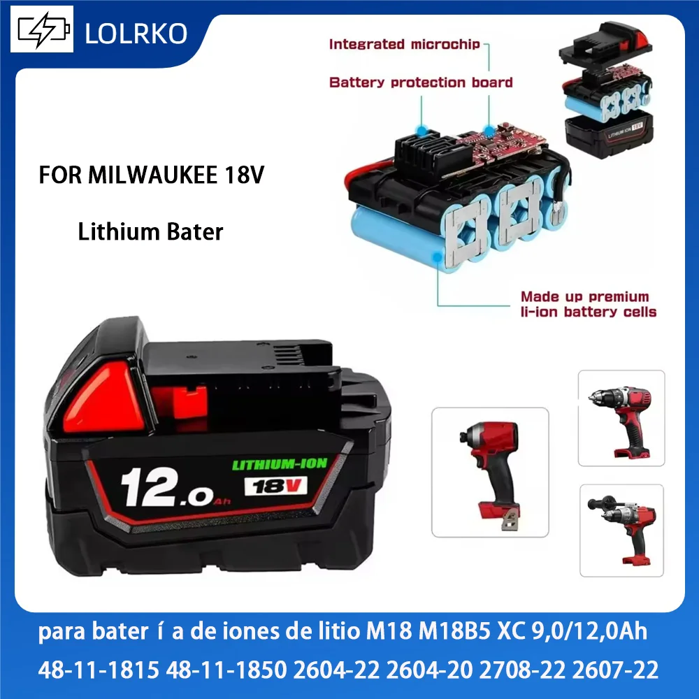 Milwym18 Original 18V 12,0 Ah 48-11-1815, 48-11-1850, 48-11-1850, 48-11-1860, Z50
Milwym18 Original 18V 12,0 Ah 48-11-1815, 48-11-1850, 48-11-1850, 48-11-1860, Z50