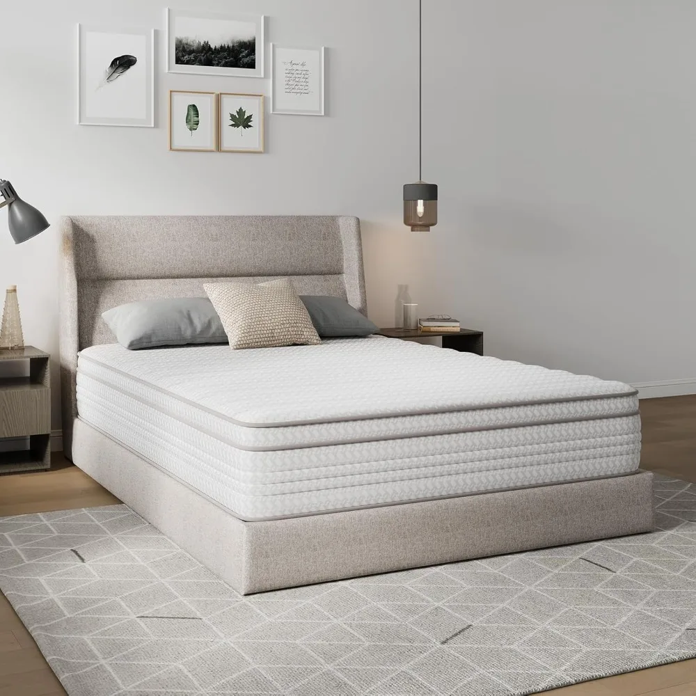 Queen Mattress, 12 Inch Queen Size Mattresses in a Box with Smarts™ Pocket Coil for Pressure Relief, Medium Firm Foam an 
Queen Mattress, 12 Inch Queen Size Mattresses in a Box with Smarts™ Pocket Coil for Pressure Relief, Medium Firm Foam an