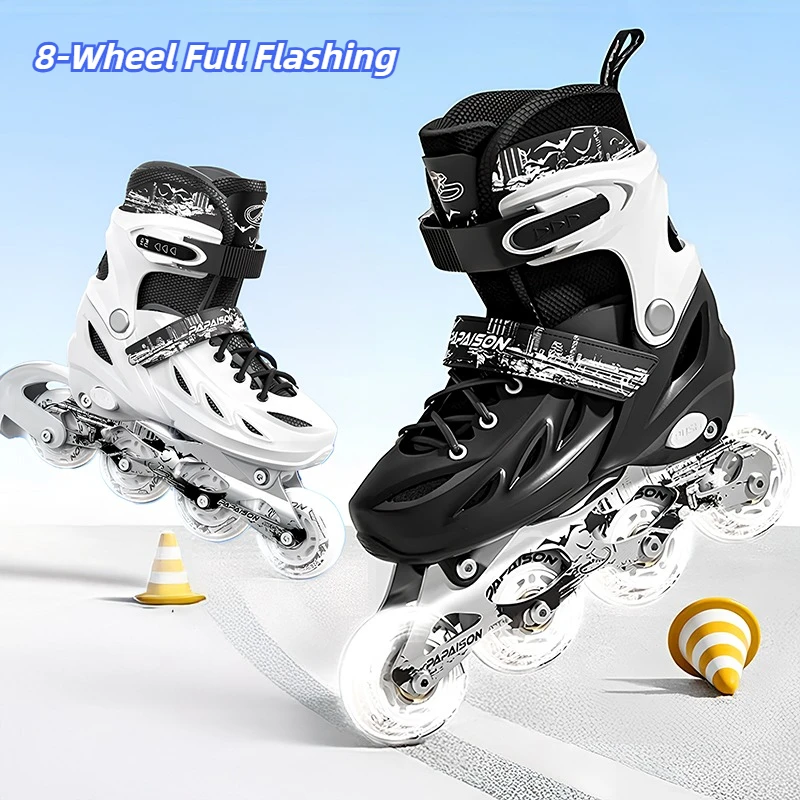 Adjustable Size Inline Skates Full Flash Wheels Roller Skates Ice Skating Shoes for Adults Kids Boys Girls Beginner Professional
Adjustable Size Inline Skates Full Flash Wheels Roller Skates Ice Skating Shoes for Adults Kids Boys Girls Beginner Professional