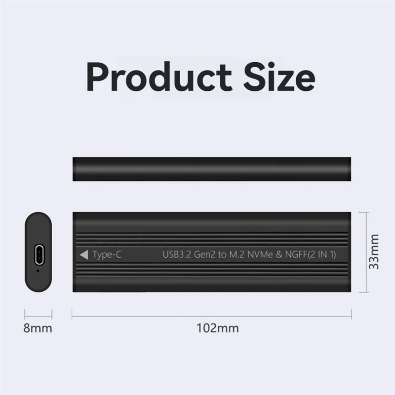 TTKK-M.2 SATA NVME SSD-корпус без инструментов USB3.2 Type C 20 Гбит/с Внешний твердотельный адаптер для 2280/2260/2242/2230
TTKK-M.2 SATA NVME SSD-корпус без инструментов USB3.2 Type C 20 Гбит/с Внешний твердотельный адаптер для 2280/2260/2242/2230