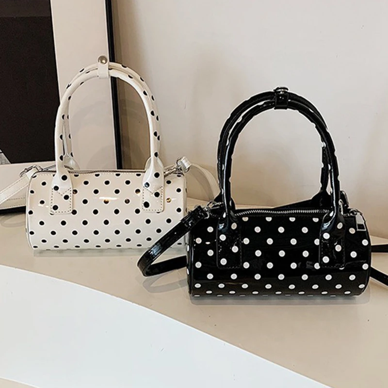 Shoulder Bag for Women Polka Dot Mini Handle Purse PU Leather Barrel Shape Cute Handbag Adjustable Strap Clutch Purse
Shoulder Bag for Women Polka Dot Mini Handle Purse PU Leather Barrel Shape Cute Handbag Adjustable Strap Clutch Purse