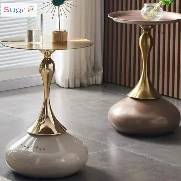 Living Room Home Sofa Round Coffee Table Italian Light Luxury Round Disc Simple Creative Corner Table Bedroom Bedside Tables
Living Room Home Sofa Round Coffee Table Italian Light Luxury Round Disc Simple Creative Corner Table Bedroom Bedside Tables