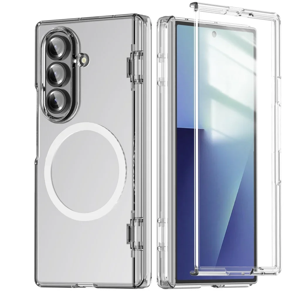 For Samsung Galaxy Z Fold 7 6 Magnetic Hinge PC Phone Case Fold6 Fold7 with Tempered Film For Magsafe Wireless Charge Cover
For Samsung Galaxy Z Fold 7 6 Magnetic Hinge PC Phone Case Fold6 Fold7 with Tempered Film For Magsafe Wireless Charge Cover