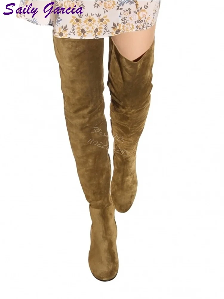 Suede Over-the-knee Boots Solid Fashion Round Toe Side Zipper Slimming Boots Square Heel 2025 Autumn New Women Modern Shoes
Suede Over-the-knee Boots Solid Fashion Round Toe Side Zipper Slimming Boots Square Heel 2025 Autumn New Women Modern Shoes