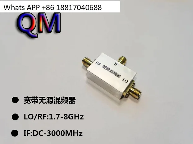1.7-8 GHz wideband RF mixer, upconverter, downconverter, wideband microwave mixing, spectrum transfer
1.7-8 GHz wideband RF mixer, upconverter, downconverter, wideband microwave mixing, spectrum transfer