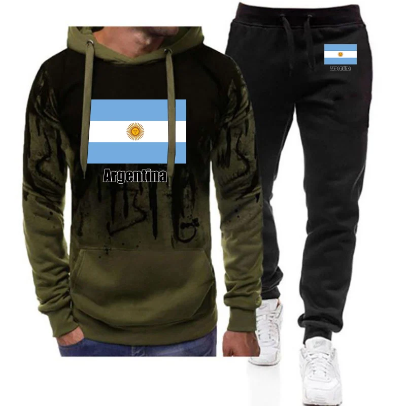 2025 Argentine Flag Print Spring And Autumn Men's New Football Team Print Gradient Color Set Hoodie + Sweatpant Two-piece Suit
2025 Argentine Flag Print Spring And Autumn Men's New Football Team Print Gradient Color Set Hoodie + Sweatpant Two-piece Suit