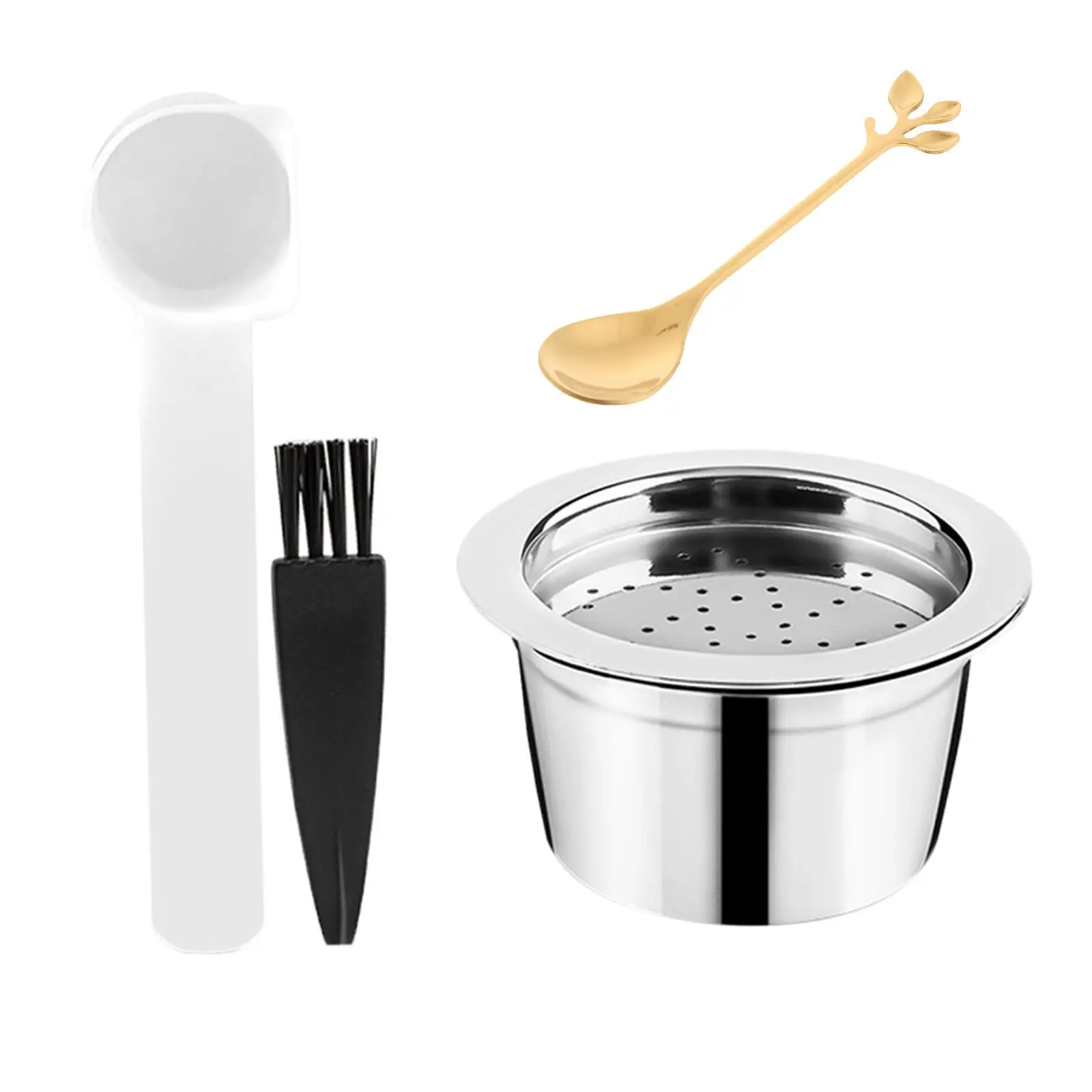 Coffee Pod Holder Set Stainless Steel Espresso Capsule Reusable with Spoon and Brush for Coffee Machine K-fee 23-361 Model
Coffee Pod Holder Set Stainless Steel Espresso Capsule Reusable with Spoon and Brush for Coffee Machine K-fee 23-361 Model