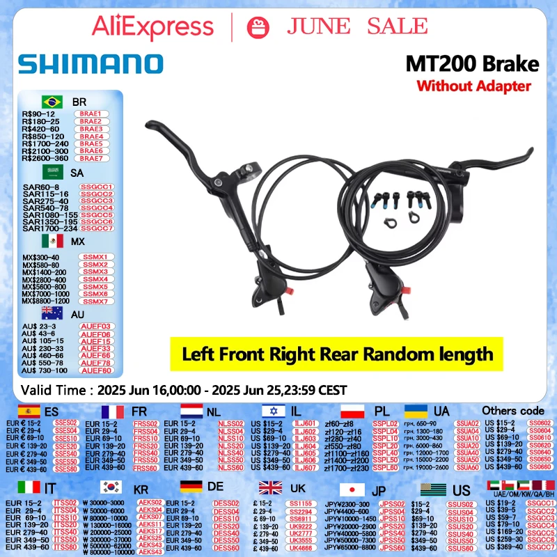 Тормоз Shimano MT200 BR-MT200 Левый передний 800 мм 850 мм Правый задний 1450 мм 1550 мм Гидравлический дисковый тормоз для горного велосипеда Тормоз для электронного велосипеда
Тормоз Shimano MT200 BR-MT200 Левый передний 800 мм 850 мм Правый задний 1450 мм 1550 мм Гидравлический дисковый тормоз для горного велосипеда Тормоз для электронного велосипеда