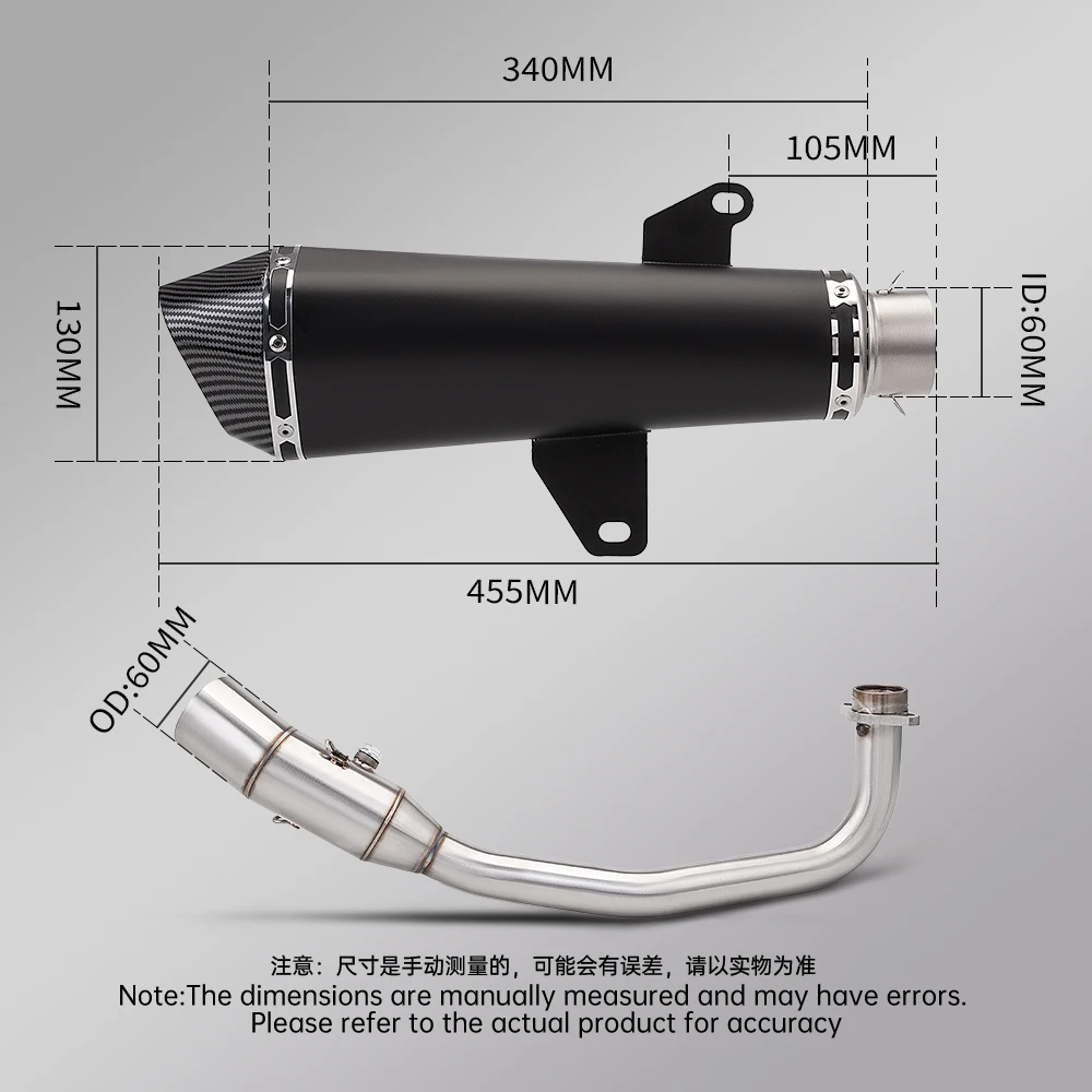 FOR Forza 350 (2021-2024) Motorcycle exhaust system stainless steel full section 60MM muffler Slip On modified accessories
FOR Forza 350 (2021-2024) Motorcycle exhaust system stainless steel full section 60MM muffler Slip On modified accessories