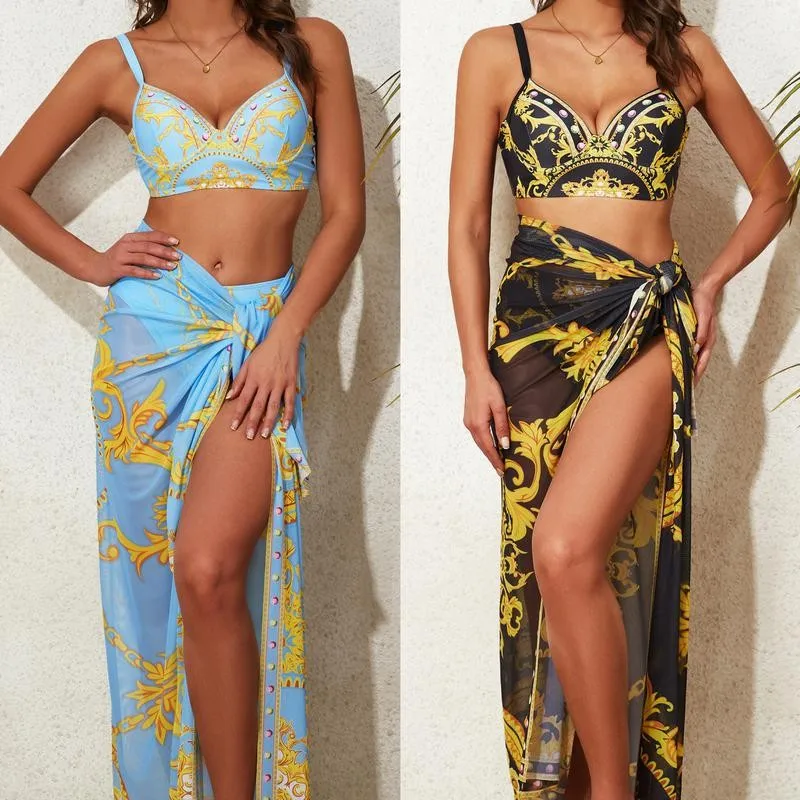 Beach Outfits Woman Bikini High Waist Printed Bikinis Women's 2-piece Sets Swimwear V Neck Two Piece Swimsuit Rhinestone Accents
Beach Outfits Woman Bikini High Waist Printed Bikinis Women's 2-piece Sets Swimwear V Neck Two Piece Swimsuit Rhinestone Accents