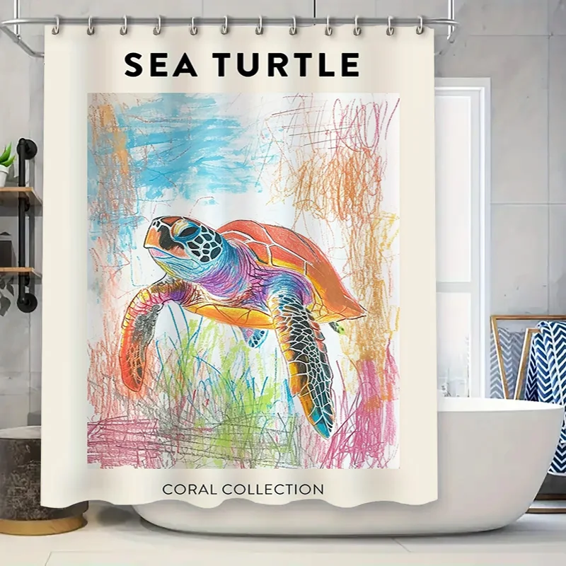 Sea Turtle Print Shower Curtain Waterproof Fabric Decorative Bathroom Accessories Set for Home Bath
Sea Turtle Print Shower Curtain Waterproof Fabric Decorative Bathroom Accessories Set for Home Bath