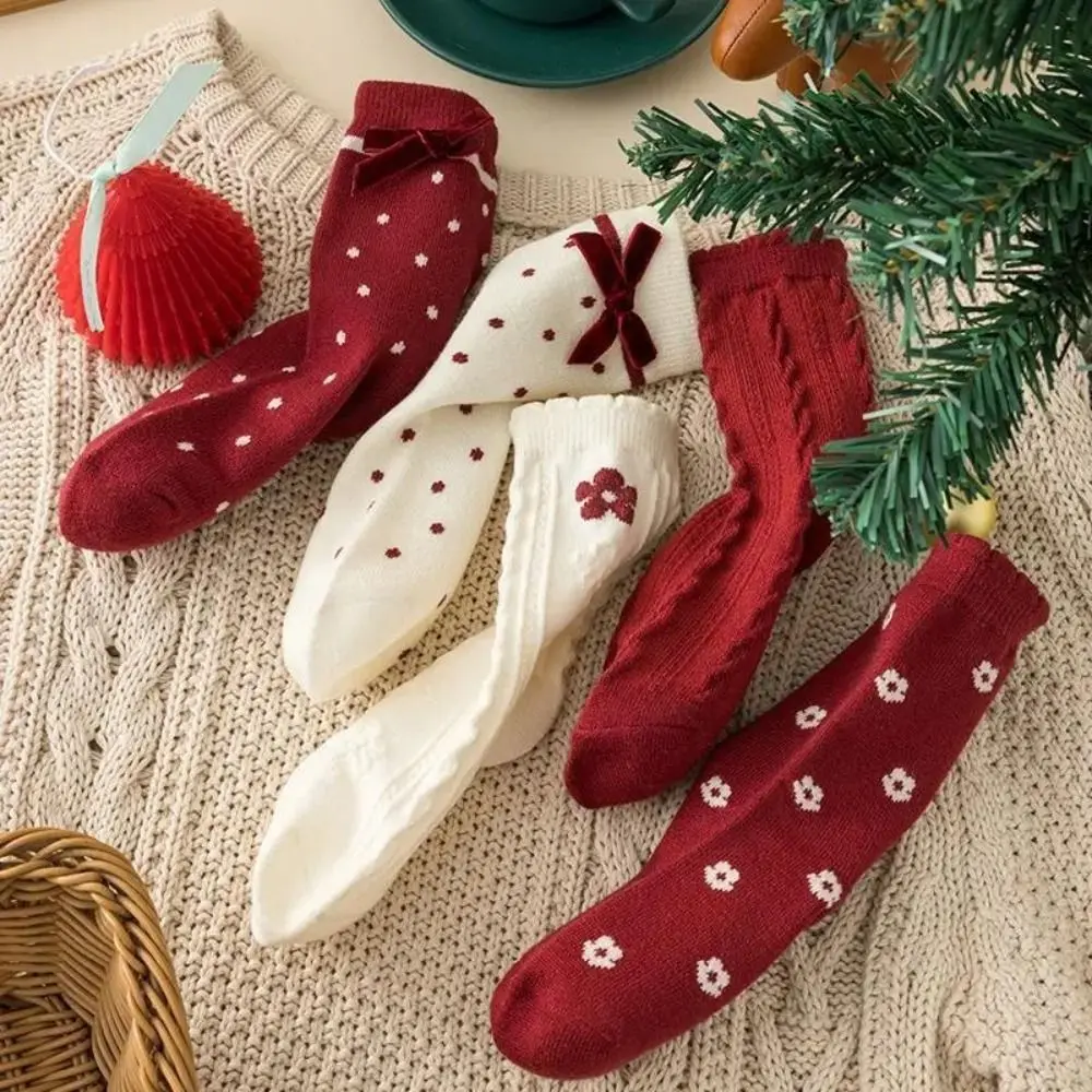 Good Luck Bowknot New Year Women's Socks Ruffle Flower Autumn Winter Red Socks Mid Tube Dots Horse Year Red Socks Festivals
Good Luck Bowknot New Year Women's Socks Ruffle Flower Autumn Winter Red Socks Mid Tube Dots Horse Year Red Socks Festivals