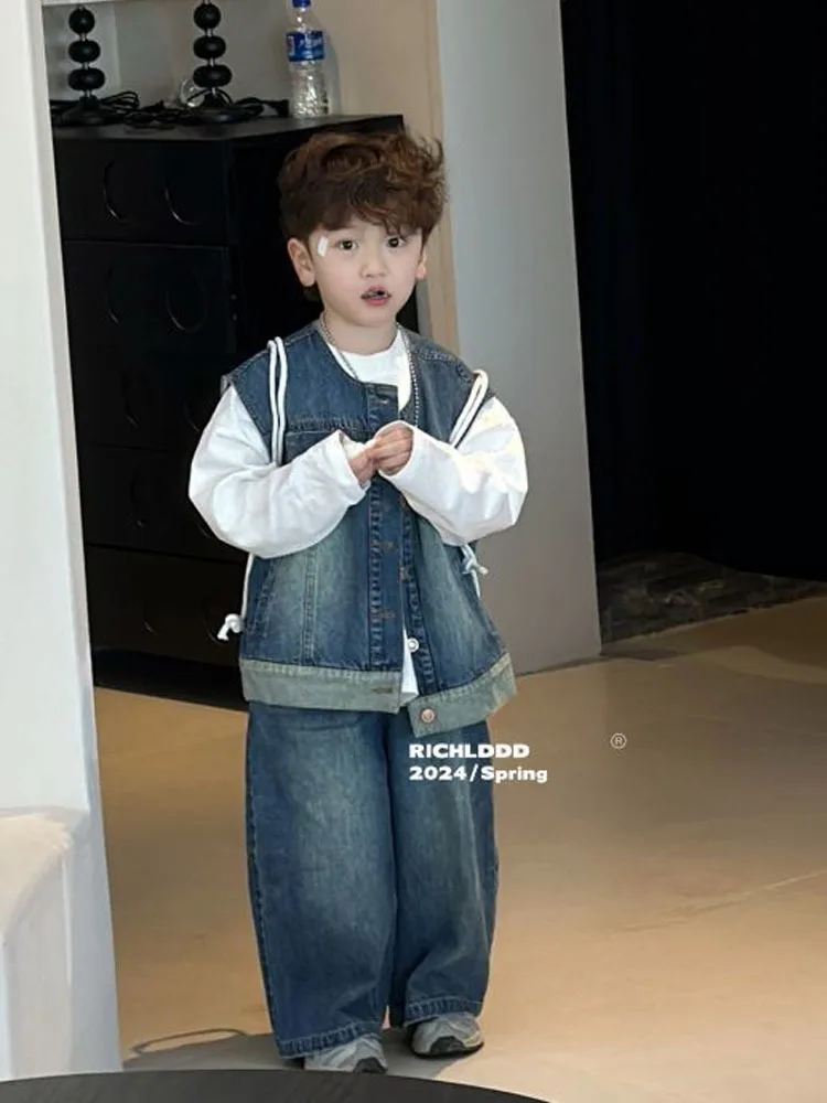 Children's Vest Set Autumn Boys' Jeans Little Boys' Two-piece Set Sets For Children Children's Clothing Baby Boy Clothes Kids
Children's Vest Set Autumn Boys' Jeans Little Boys' Two-piece Set Sets For Children Children's Clothing Baby Boy Clothes Kids