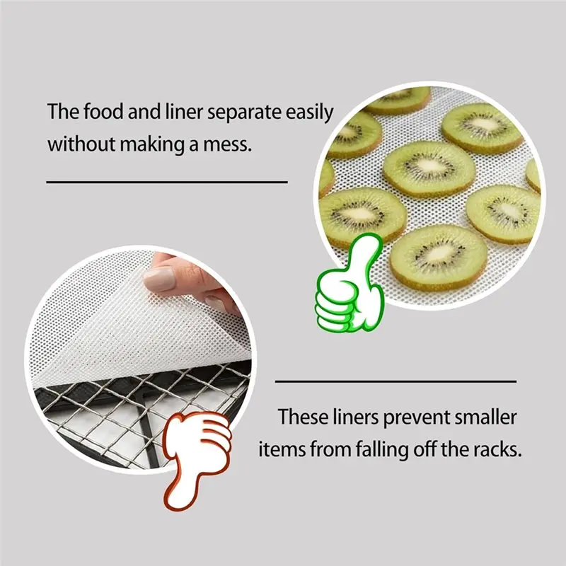 Reusable Mesh For Dehydrator Mats 12 Pack, For Dehydrator Liners, Silicone Sheets For Dehydrator Trays
Reusable Mesh For Dehydrator Mats 12 Pack, For Dehydrator Liners, Silicone Sheets For Dehydrator Trays