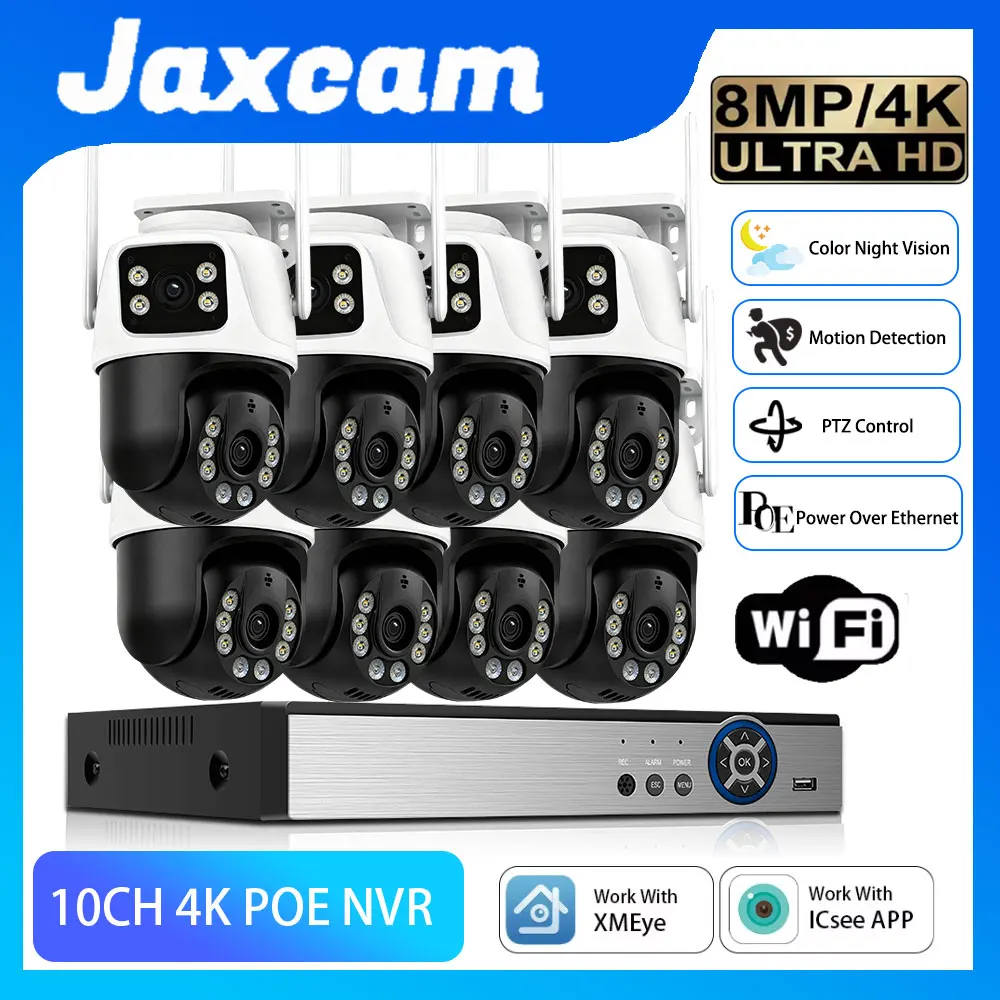 Комплект IP-камер видеонаблюдения XMEYE с двумя объективами 8 МП, Wi-Fi, PTZ, PoE, 10-канальный NVR, система автоматического отслеживания, для наружного использования, для дома
Комплект IP-камер видеонаблюдения XMEYE с двумя объективами 8 МП, Wi-Fi, PTZ, PoE, 10-канальный NVR, система автоматического отслеживания, для наружного использования, для дома