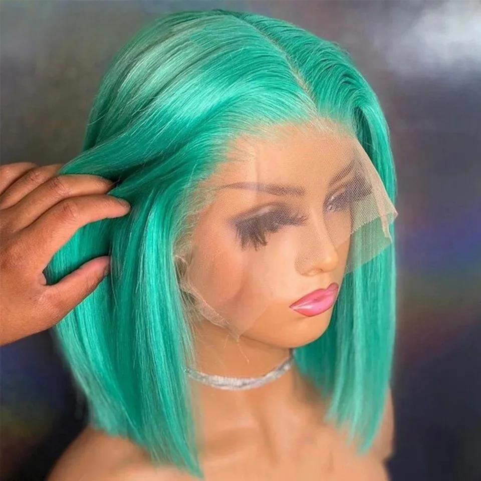 14inch Mint Green Short Bob Straight Hair Wig 13x4 HD Lace Frontal Synthetic Preplucked for Women drag queen
14inch Mint Green Short Bob Straight Hair Wig 13x4 HD Lace Frontal Synthetic Preplucked for Women drag queen