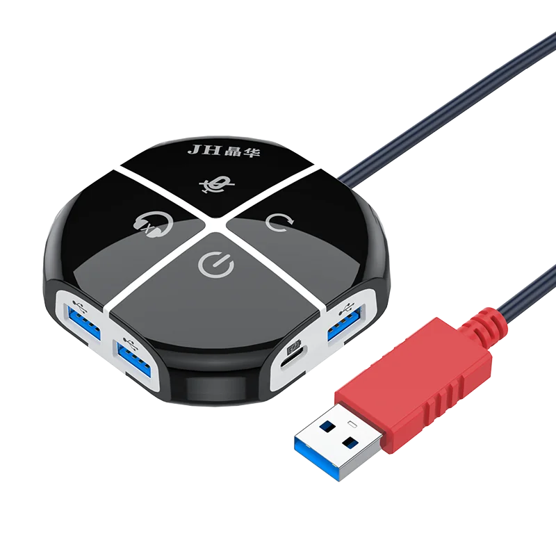 Desktop USB Hub 3 USB Type-C And 3.5mm Audio Jack with Power Button for Gaming And Home Office Use
Desktop USB Hub 3 USB Type-C And 3.5mm Audio Jack with Power Button for Gaming And Home Office Use