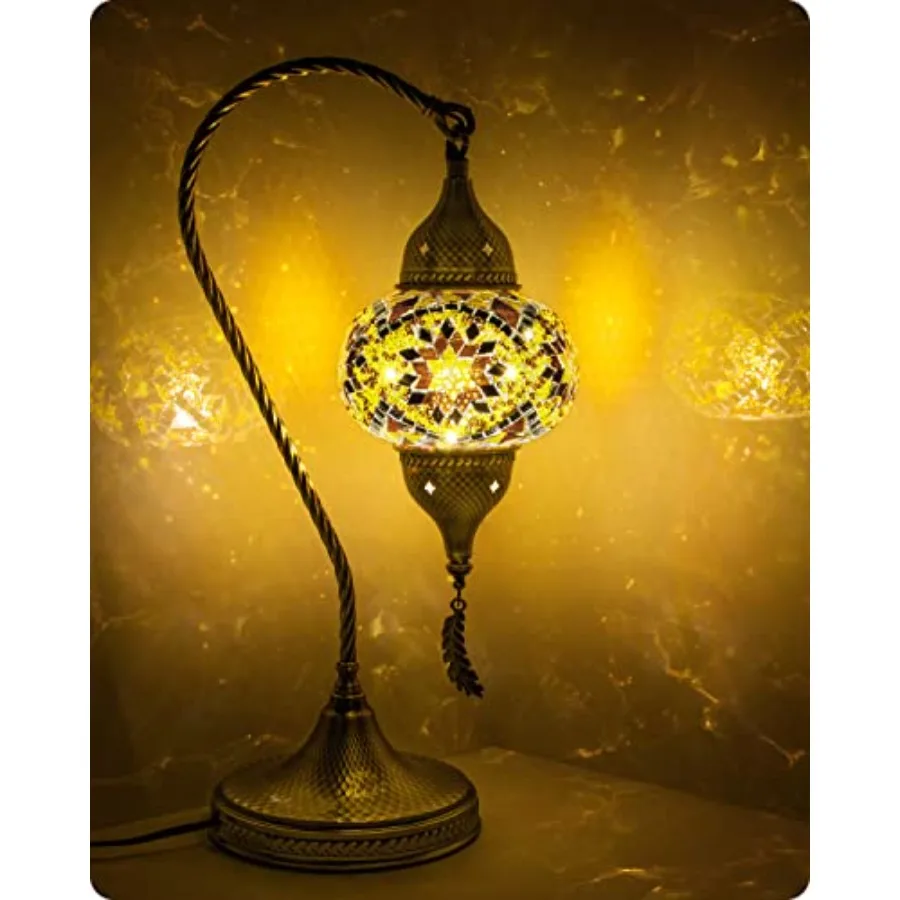 Turkish Moroccan Mosaic Table Lamp with Bronze Base - 3 Color Options Handmade Swan Neck Tiffany Mosaic Glass Bedside Lamps for
Turkish Moroccan Mosaic Table Lamp with Bronze Base - 3 Color Options Handmade Swan Neck Tiffany Mosaic Glass Bedside Lamps for