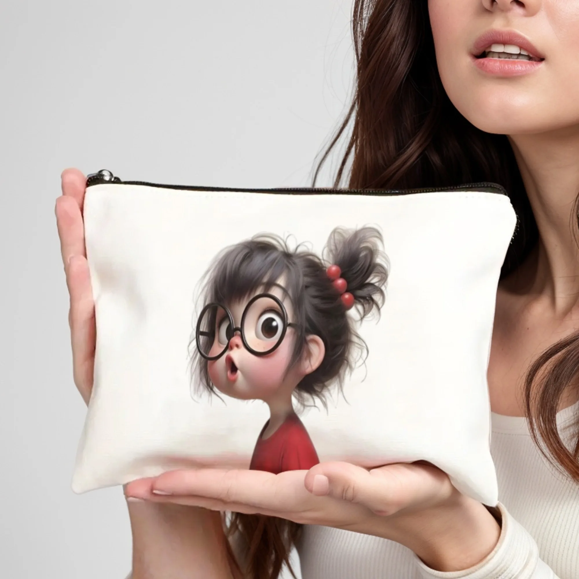 Cute girl with glasses lightweight portable cosmetic case with zipper closure ideal for women Birthday Christmas Gifts
Cute girl with glasses lightweight portable cosmetic case with zipper closure ideal for women Birthday Christmas Gifts