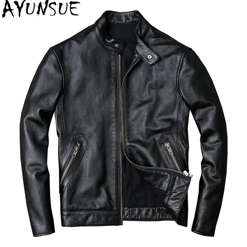 AYUNSUE Real Leather Jacket Men Cowhide Sheepskin Coat Spring Fall Genuine Leather Jackets for Men Plus Size Vintage 2025 KJ4703
AYUNSUE Real Leather Jacket Men Cowhide Sheepskin Coat Spring Fall Genuine Leather Jackets for Men Plus Size Vintage 2025 KJ4703