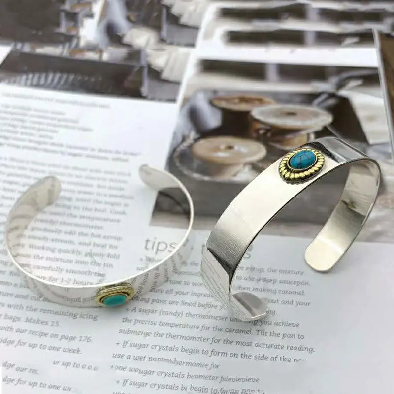 Turquoise open ring women's fashionstylishretro trendy thai silver live bracelet men
Turquoise open ring women's fashionstylishretro trendy thai silver live bracelet men