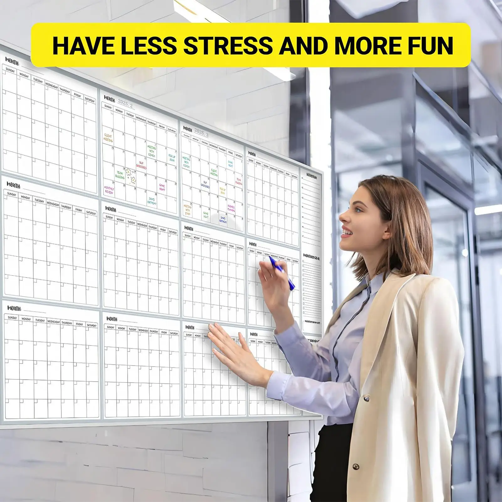 Calendar Dry Erase 55x34 Inches Reusable Planner With Markers Magnetic Stickers Undated Wall Calendar For Men Women Students
Calendar Dry Erase 55x34 Inches Reusable Planner With Markers Magnetic Stickers Undated Wall Calendar For Men Women Students