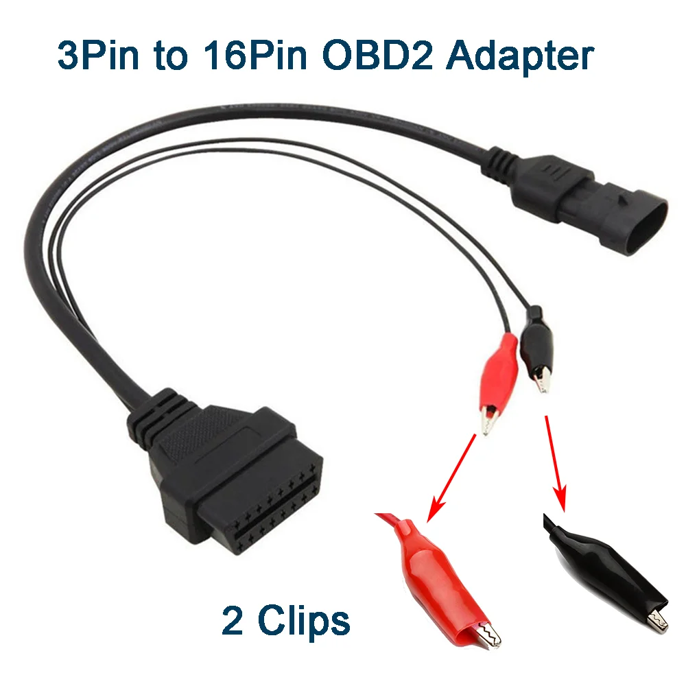 OBDII Diagnostic Cable 3Pin to 16Pin OBD2 Adapter With 2 Clips ELM327 Extension Connector For Fiat Lancia Alfa Romeo
OBDII Diagnostic Cable 3Pin to 16Pin OBD2 Adapter With 2 Clips ELM327 Extension Connector For Fiat Lancia Alfa Romeo