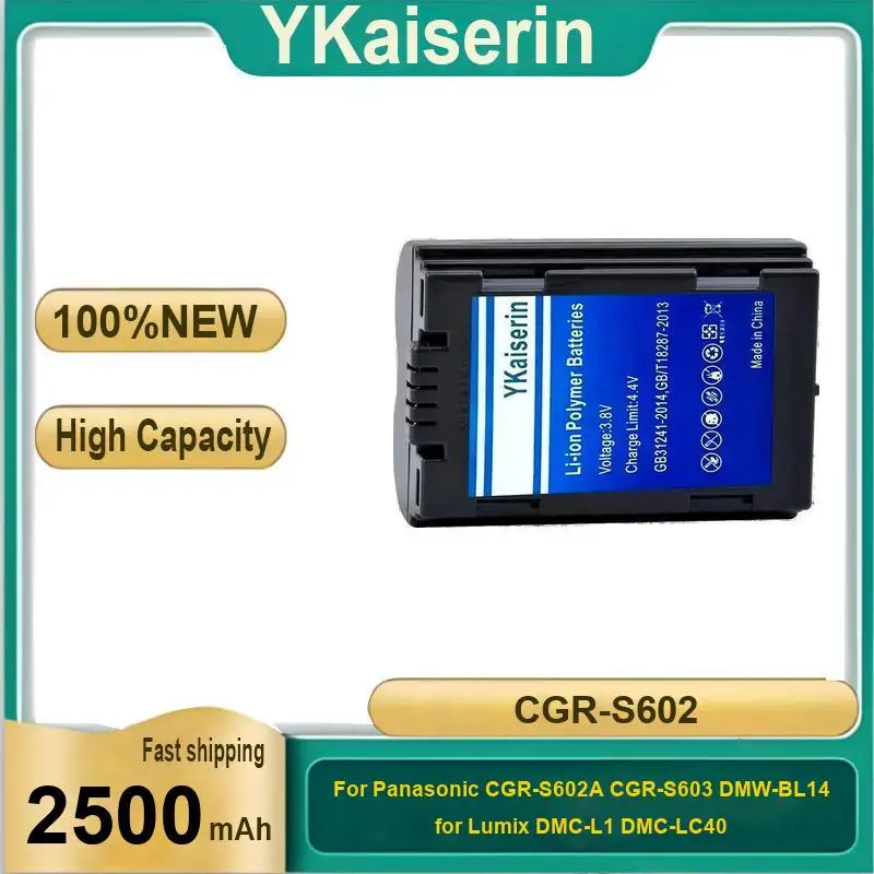 Camera Battery Cgr-S602 2500Mah For Panasonic Cgr-S602A Cgr-S603 Dmw-BL14 Lumix Dmc-L1 Dmc-LC40 Dmc-LC5 Leica DIGILUX1
Camera Battery Cgr-S602 2500Mah For Panasonic Cgr-S602A Cgr-S603 Dmw-BL14 Lumix Dmc-L1 Dmc-LC40 Dmc-LC5 Leica DIGILUX1
