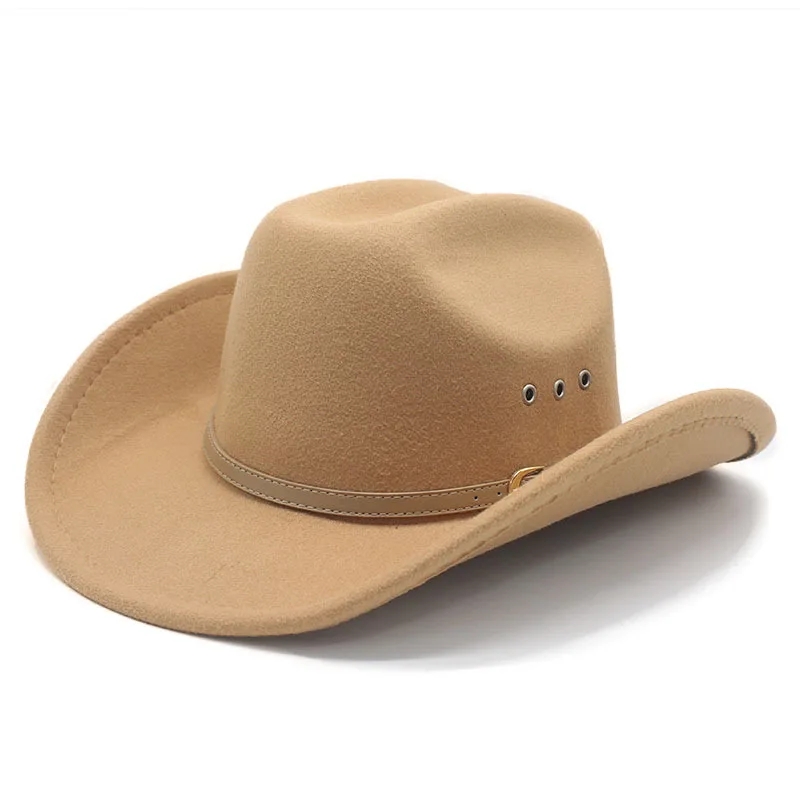 New Style Side Eye Hole Western Cowboy Hat Woolen Fedora Wide Brim Hat Ethnic Style Jazz Hat
New Style Side Eye Hole Western Cowboy Hat Woolen Fedora Wide Brim Hat Ethnic Style Jazz Hat