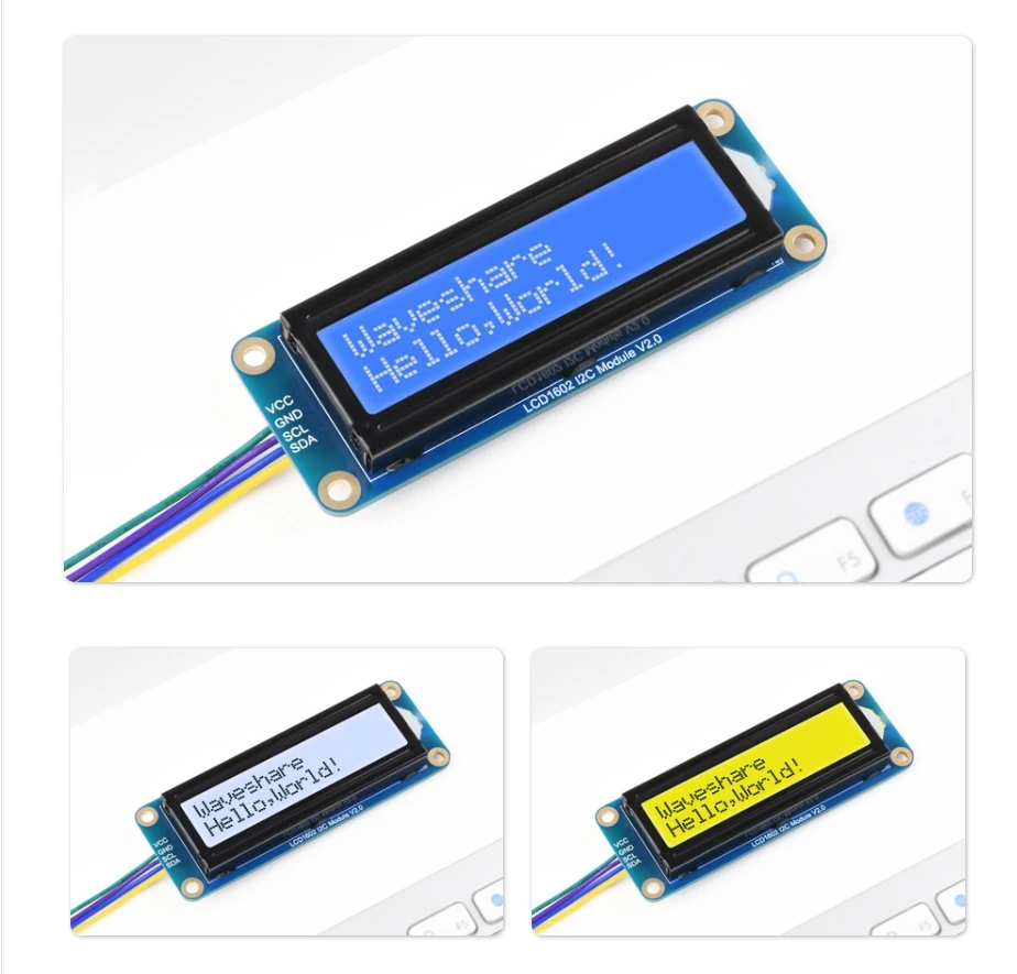 Модуль LCD1602 I2C, связь I2C, совместимый с 3,3 В/5 В, регулируемая подсветка, опции для трех цветов
Модуль LCD1602 I2C, связь I2C, совместимый с 3,3 В/5 В, регулируемая подсветка, опции для трех цветов