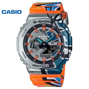 카시오 GM-2100 스트리트 스피릿 그래피티 테마 스포츠 시계, 남성용 G-SHOCK 다기능 방수 스포츠 패션 시계, 신제품